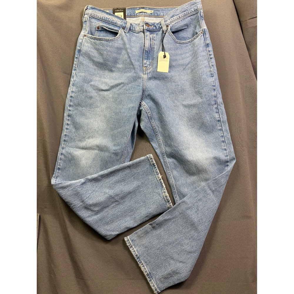 Levis 70s High Slim Straight Jeans Light Wash Denim 14W M Ultra High Rise NEW
